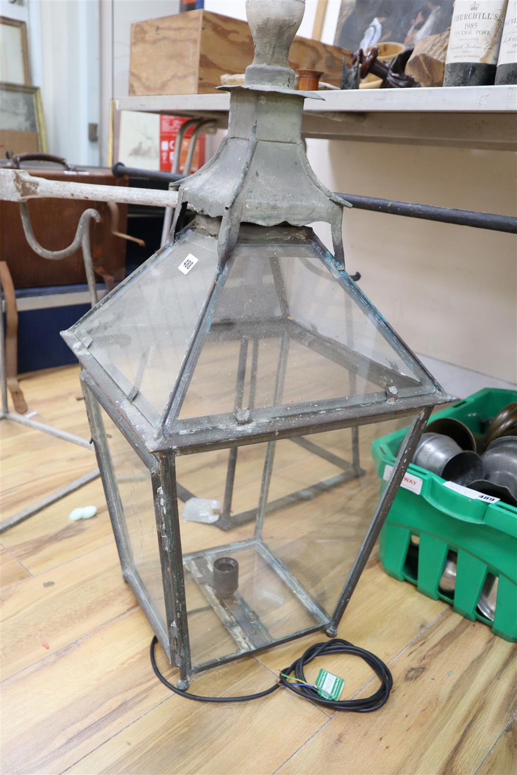 Three lanterns formerly in Hurstpierpoint High Street (2 incomplete), 80cm